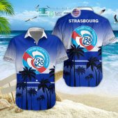 RC Strasbourg Alsace Palm Tree Hawaiian Shirt