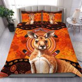 Indigenous Australian Aboriginal Bedding Set Kangaroo Spirit Dreaming