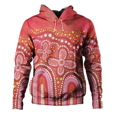 Australia Aboriginal Hoodie - Dot painting illustration in Aboriginal style Green Hoodie
