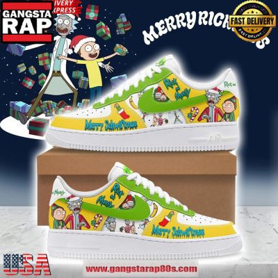 Rick And Morty Merry Christmas Limited Edition Air Force 1 Sneakers Shoes