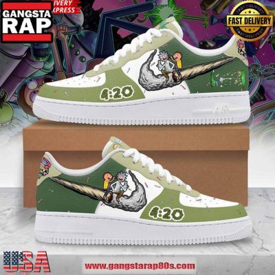 Rick and Morty Trippin 420 Limited Edition Air Force 1 Running Sneakers Shoes
