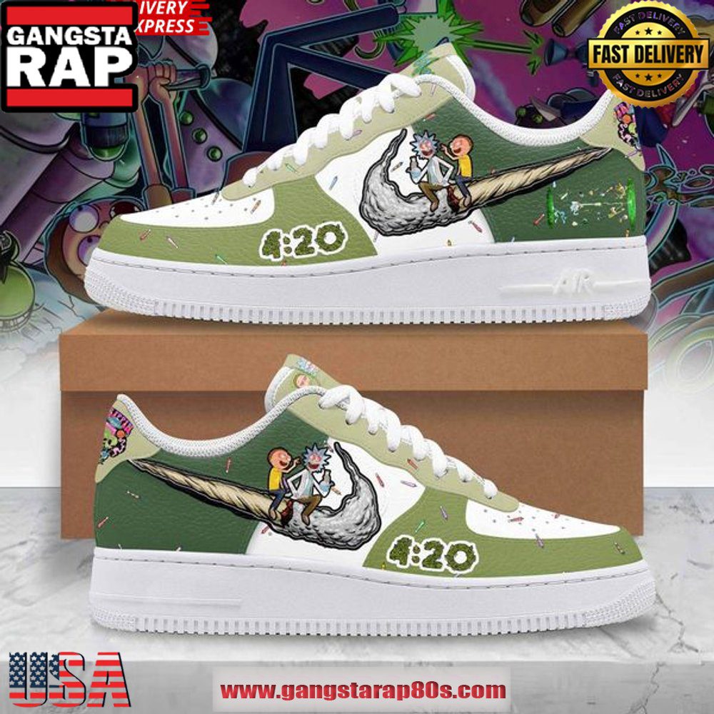 Rick and Morty Trippin 420 Limited Edition Air Force 1 Running Sneakers Shoes Rick and Morty Trippin 420 Limited Edition Air Force 1 Running Sneakers Shoes