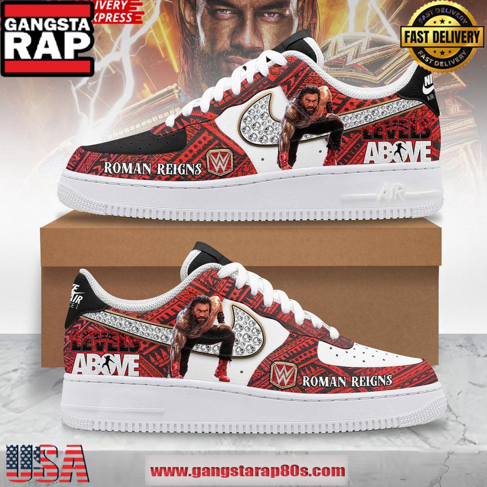 Roman Reigns Levels Above Limited Edition Air Force 1 Sneakers Shoes Roman Reigns Levels Above Limited Edition Air Force 1 Sneakers Shoes