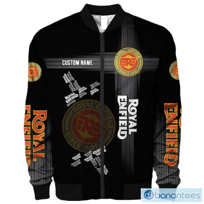 Royal Enfield Custom Name Black Bomber Jacket