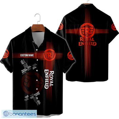 Royal Enfield Custom Name Black Hawaiian Shirt