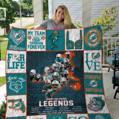 NFL Miami Dolphins Quilt Blanket V6