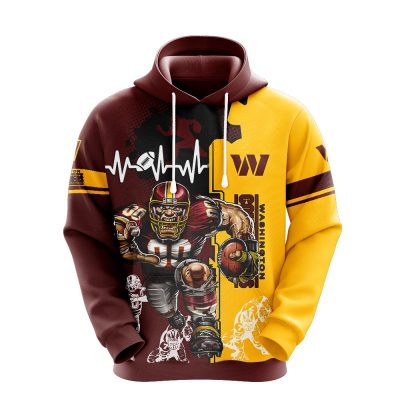 NFL Washington Commanders Brown Yellow Fashion Pullover Hoodie