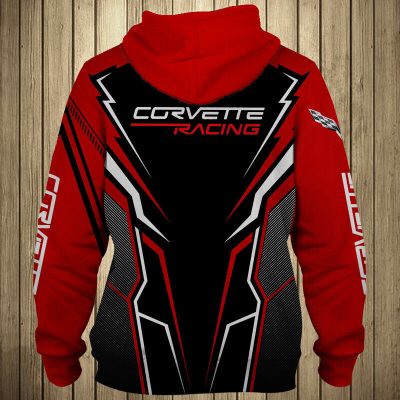 Chevrolet Corvette Racing Red Black Pullover Hoodie