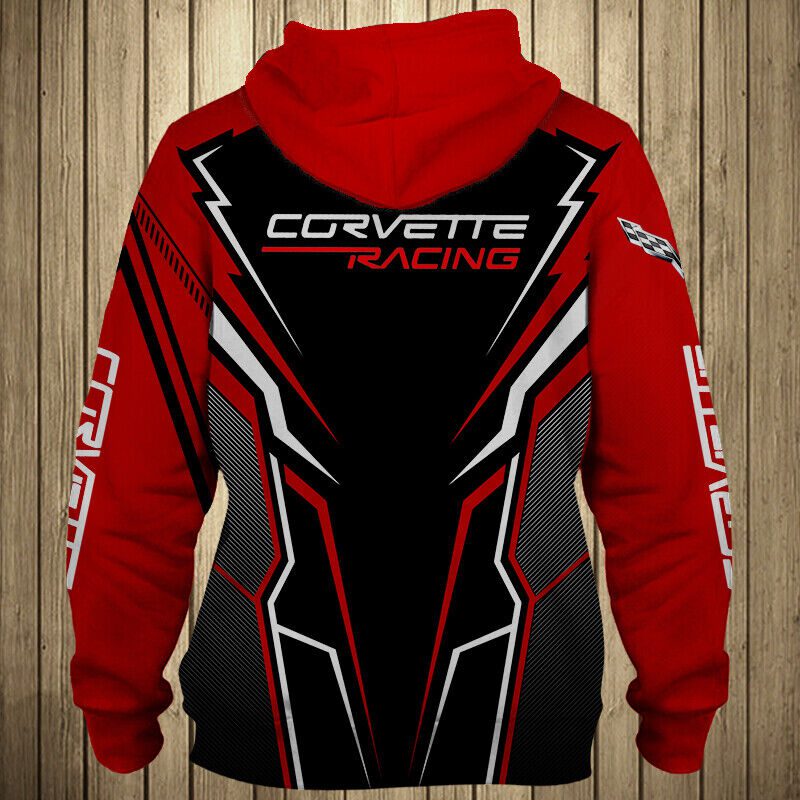 Chevrolet Corvette Racing Red Black Pullover Hoodie Chevrolet Corvette Racing Red Black Pullover Hoodie