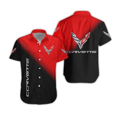 Chevrolet Corvette Red Black Hawaiian Shirt