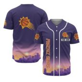 NBA Phoenix Suns Custom Name Purple Sunrise City Baseball Jersey