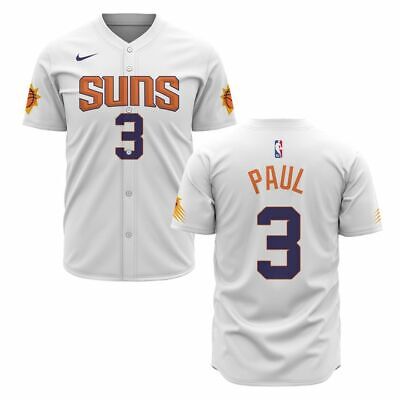 NBA Phoenix Suns Custom Name Number White Baseball Jersey