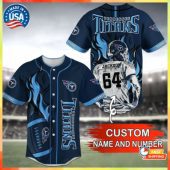 NFL Tennessee Titans Custom Name Number Baseball Jersey V2