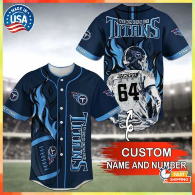 NFL Tennessee Titans Custom Name Number Baseball Jersey V2