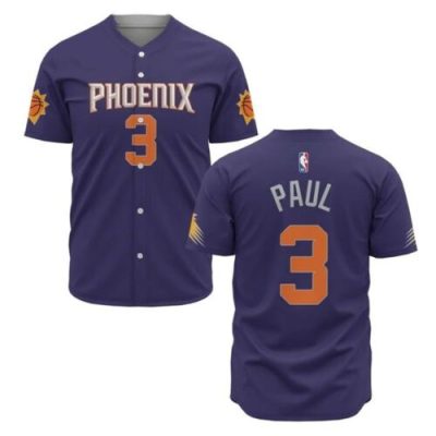 NBA Phoenix Suns Custom Name Number Purple Baseball Jersey
