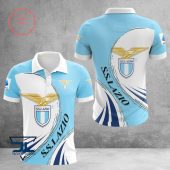 SS Lazio Light Blue White Polo Shirt V1