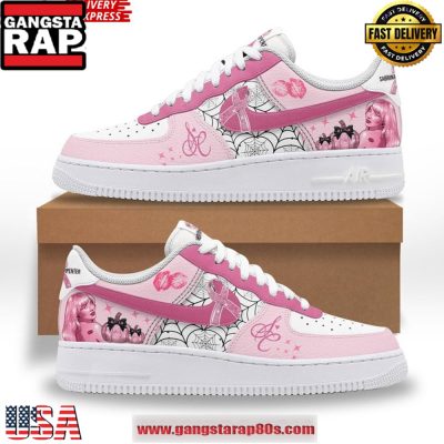 Sabrina Carpenter Breast Cancer Awareness Air Force 1 Running Sneakers Shoes