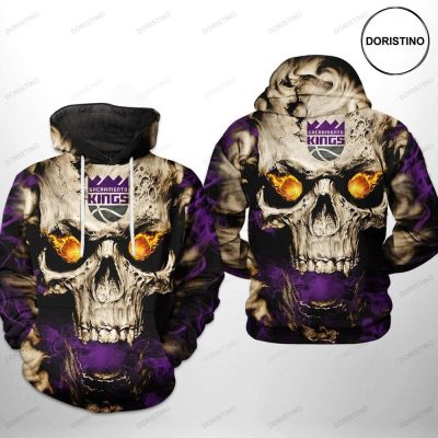 NBA Sacramento Kings Purple Skull Pullover Hoodie