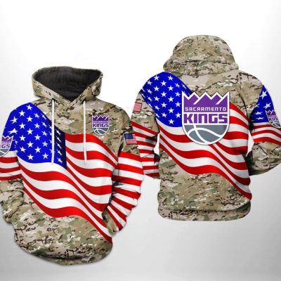 NBA Sacramento Kings US Flag Camo Pullover Hoodie