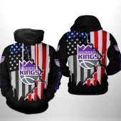 NBA Sacramento Kings US Flag Scratch Pullover Hoodie