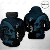 NBA San Antonio Spurs Black Blue Skull Pullover Hoodie