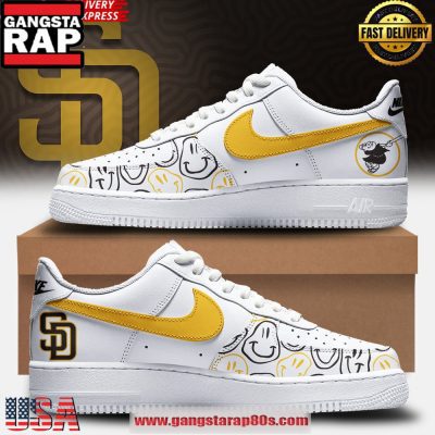 San Diego Padres Smile Air Force 1 Running Sneakers Shoes