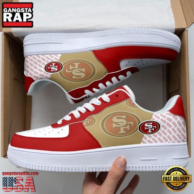 NFL San Francisco 49ers Basic Pattern Football New Design Air Force 1 Running Sneakers Shoes