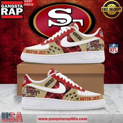 San Francisco 49ers Gotta Jet Air Force 1 Running Sneakers Shoes