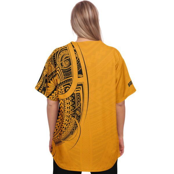 NBA Phoenix Suns Yellow Polynesian Baseball Jersey NBA Phoenix Suns Yellow Polynesian Baseball Jersey