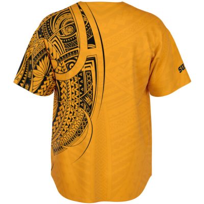 NBA Phoenix Suns Yellow Polynesian Baseball Jersey