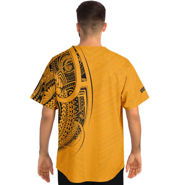 NBA Phoenix Suns Yellow Polynesian Baseball Jersey NBA Phoenix Suns Yellow Polynesian Baseball Jersey
