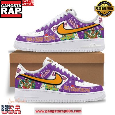 Scooby Doo Have A Groovy Christmas Air Force 1 Running Sneakers