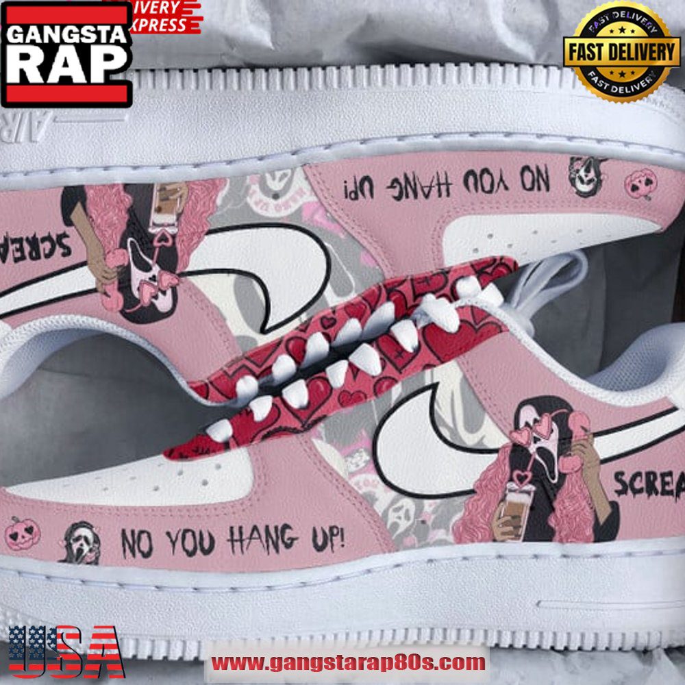 Scream No You Hang Up Limited Edition Air Force 1 Running Sneakers Shoes Scream No You Hang Up Limited Edition Air Force 1 Running Sneakers Shoes