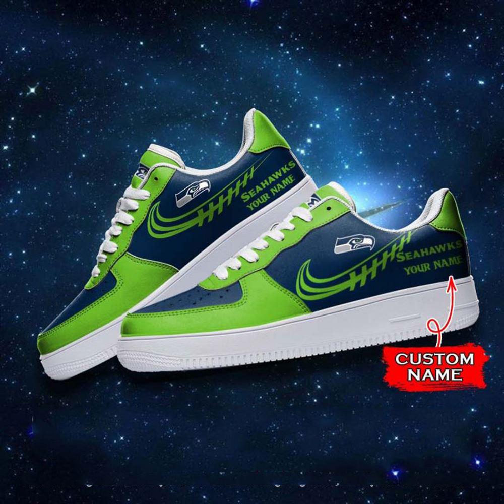 NFL Custom Name Seattle Seahawks Super Bowl Air Force 1 Sneaker Shoes NFL Custom Name Seattle Seahawks Super Bowl Air Force 1 Sneaker Shoes