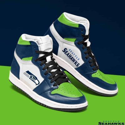 NFL Seattle Seahawks Green Navy Air Jordan 1 High Sneakers V3