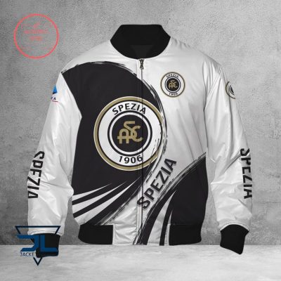 Spezia Calcio Black White Bomber Jacket
