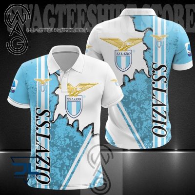 SS Lazio Light Blue White Polo Shirt V2