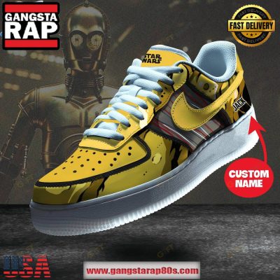 Star Wars C-3PO Limited Edition Air Force 1 Running Sneakers Shoes