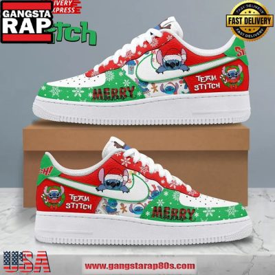 Stitch Christmas Holiday Limited Edition Air Force 1 Running Sneakers