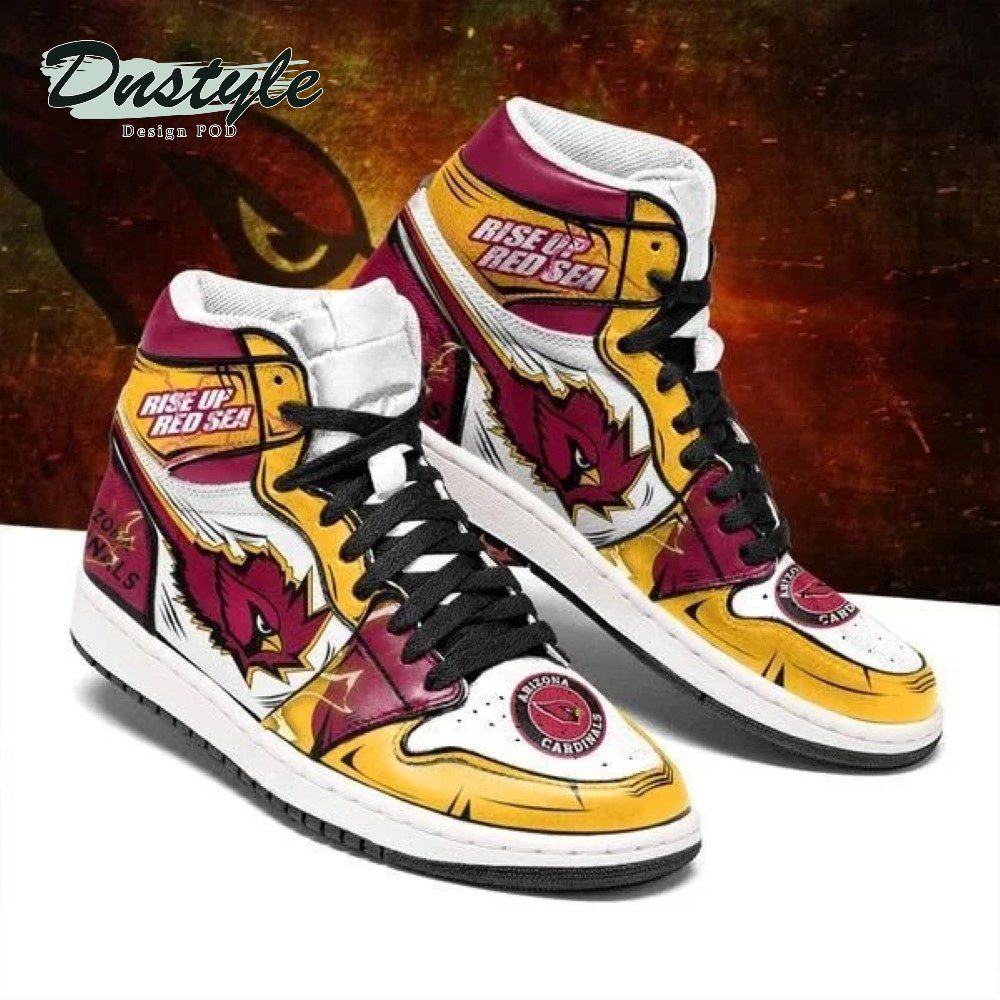 NFL Arizona Cardinals Yellow White Air Jordan 1 High Sneakers NFL Arizona Cardinals Yellow White Air Jordan 1 High Sneakers