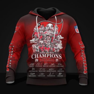 NFL Tampa Bay Buccaneers Champions 2021 Red Pullover Hoodie