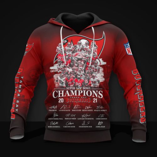 NFL Tampa Bay Buccaneers Champions 2021 Red Pullover Hoodie NFL Tampa Bay Buccaneers Champions 2021 Red Pullover Hoodie