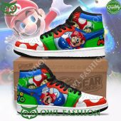 Super Mario and Mushrooms Game Air Jordan High Top
