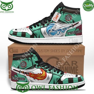Tanjiro Water and Fire Air Jordan 1 Anime Custom Shoes