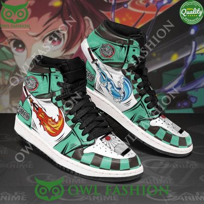 Tanjiro Water and Fire Air Jordan 1 Anime Custom Shoes