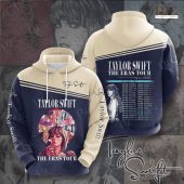 Taylor Swift The Eras Tour Schedule Beige Pullover Hoodie