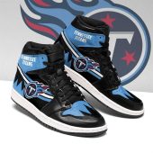 NFL Tennessee Titans Black Blue Air Jordan 1 High Sneakers