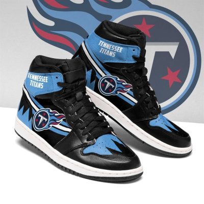 NFL Tennessee Titans Black Blue Air Jordan 1 High Sneakers