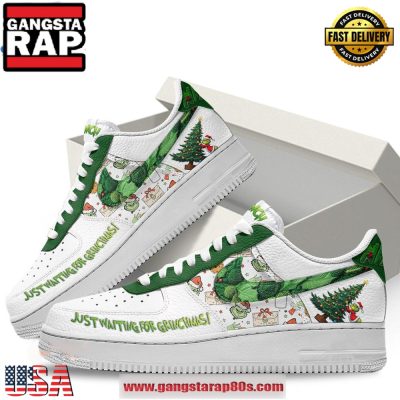 The Grinch Just Waiting For Grinchmas Limited Air Force 1 Running Sneakers Shoes