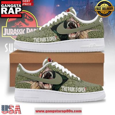 The Park Is Open Jurassic Park Limited Edition Air Force 1 Sneakers Shoes